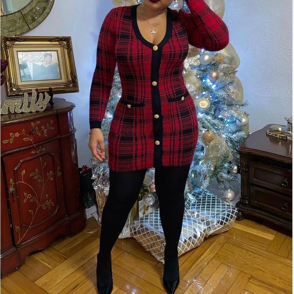 Fashion nova red and black dress - Picture 1 of 1